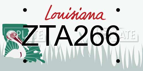ZTA266 Louisiana License Plate