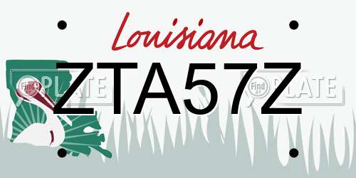 ZTA57Z Louisiana License Plate