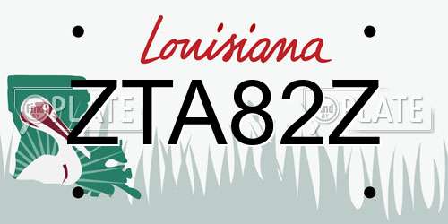 ZTA82Z Louisiana License Plate