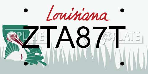 ZTA87T Louisiana License Plate