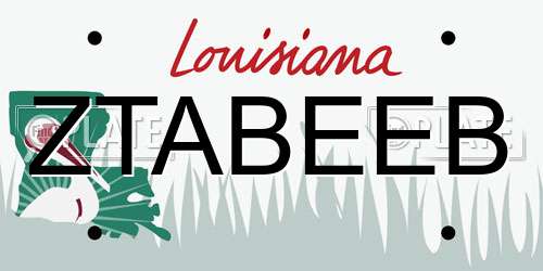 ZTABEEB Louisiana License Plate