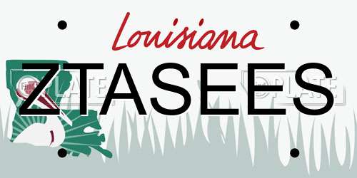 ZTASEES Louisiana License Plate