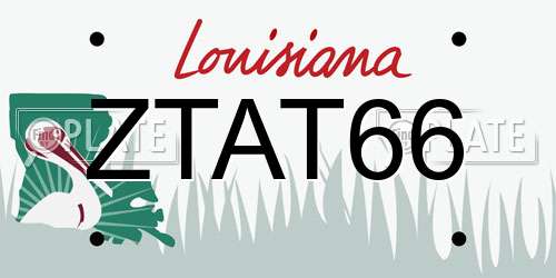 ZTAT66 Louisiana License Plate