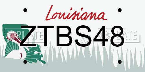 ZTBS48 Louisiana License Plate