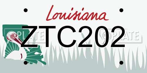 ZTC202 Louisiana License Plate