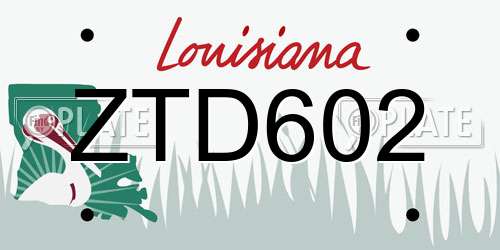 ZTD602 Louisiana License Plate