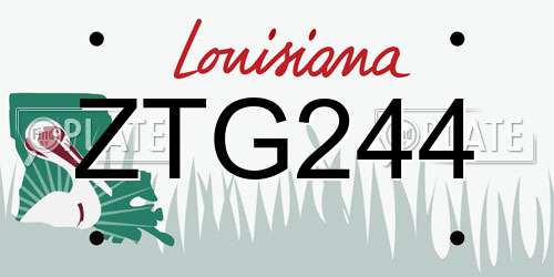 ZTG244 Louisiana License Plate