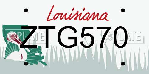 ZTG570 Louisiana License Plate