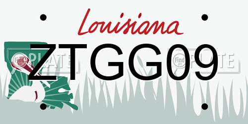 ZTGG09 Louisiana License Plate