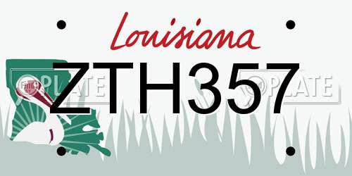 ZTH357 Louisiana License Plate
