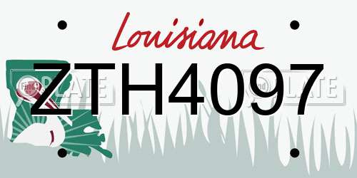 ZTH4097 Louisiana License Plate