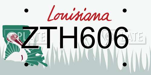 ZTH606 Louisiana License Plate