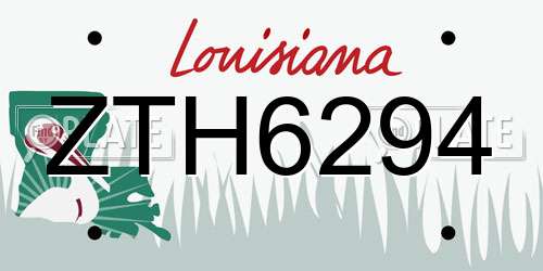 ZTH6294 Louisiana License Plate