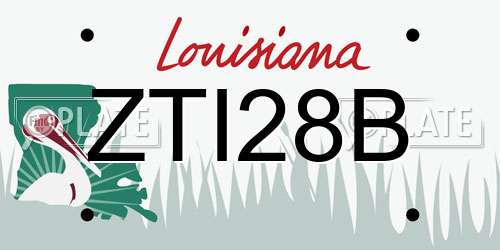 ZTI28B Louisiana License Plate