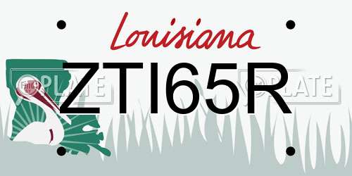 ZTI65R Louisiana License Plate