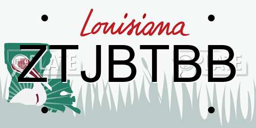 ZTJBTBB Louisiana License Plate