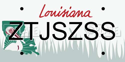 ZTJSZSS Louisiana License Plate
