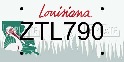 ZTL790 Louisiana License Plate