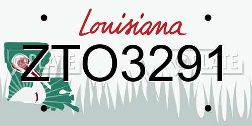 ZTO3291 Louisiana License Plate