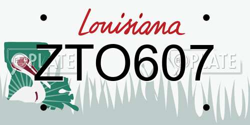 ZTO607 Louisiana License Plate