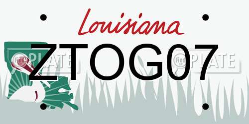 ZTOG07 Louisiana License Plate