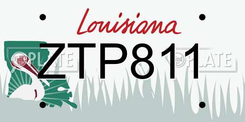 ZTP811 Louisiana License Plate