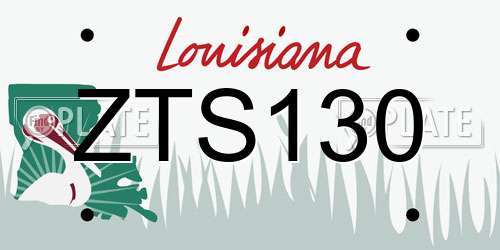 ZTS130 Louisiana License Plate