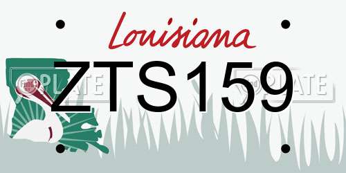 ZTS159 Louisiana License Plate