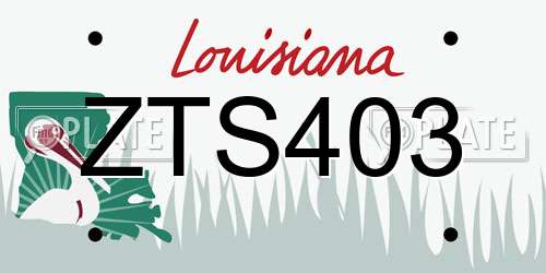 ZTS403 Louisiana License Plate
