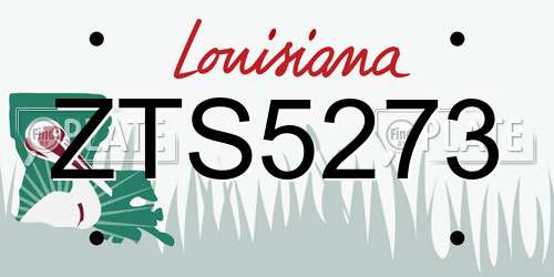 ZTS5273 Louisiana License Plate