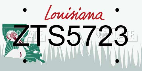 ZTS5723 Louisiana License Plate