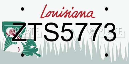 ZTS5773 Louisiana License Plate