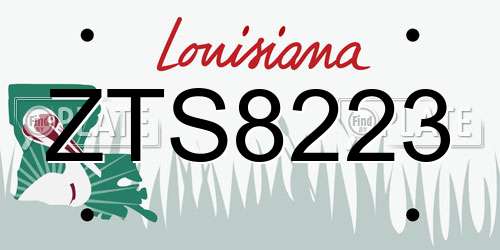 ZTS8223 Louisiana License Plate