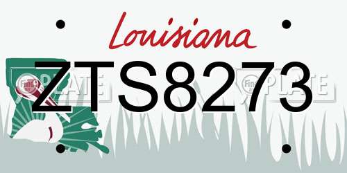 ZTS8273 Louisiana License Plate
