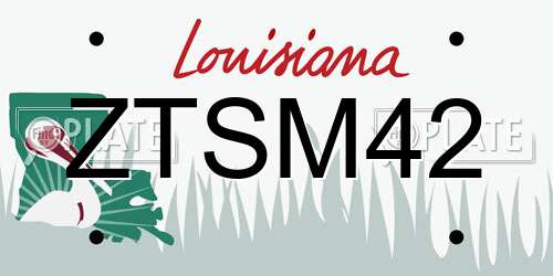ZTSM42 Louisiana License Plate