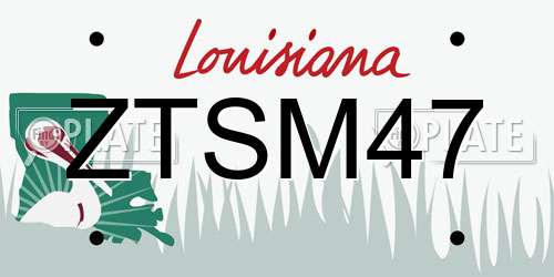 ZTSM47 Louisiana License Plate