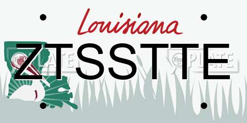 ZTSSTTE Louisiana License Plate