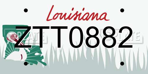 ZTT0882 Louisiana License Plate