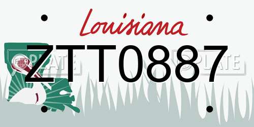 ZTT0887 Louisiana License Plate