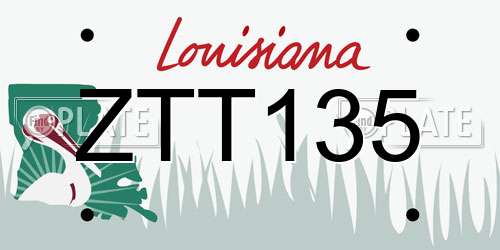 ZTT135 Louisiana License Plate