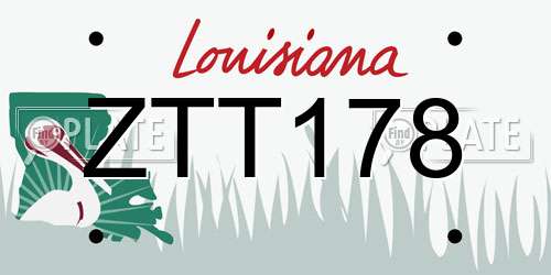 ZTT178 Louisiana License Plate