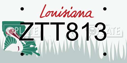 ZTT813 Louisiana License Plate