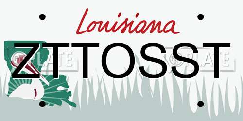 ZTTOSST Louisiana License Plate