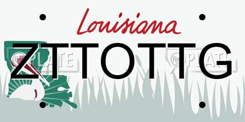 ZTTOTTG Louisiana License Plate