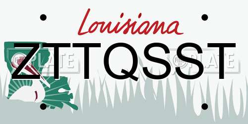 ZTTQSST Louisiana License Plate