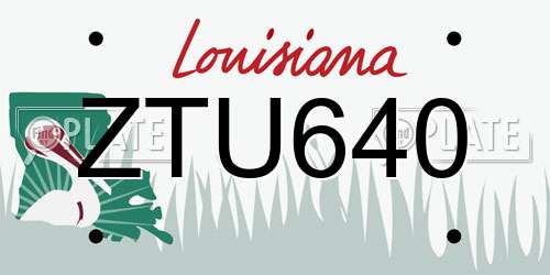 ZTU640 Louisiana License Plate