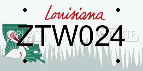 ZTW024 Louisiana License Plate
