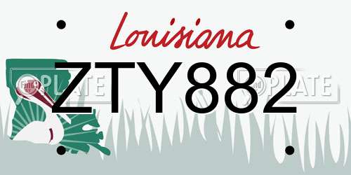 ZTY882 Louisiana License Plate