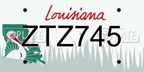 ZTZ745 Louisiana License Plate