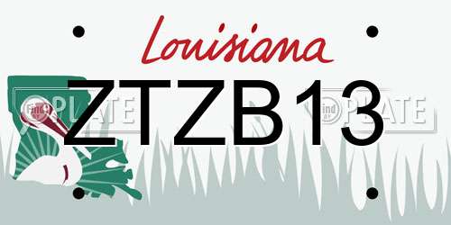 ZTZB13 Louisiana License Plate
